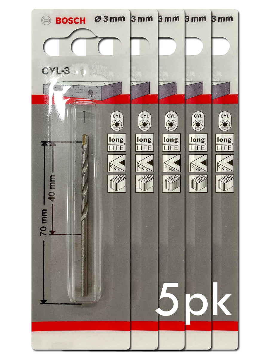 BOSCH FLOORING DRILL BITS 3MM DIAMETER FOR INSTALLING TIMBER FLOORS