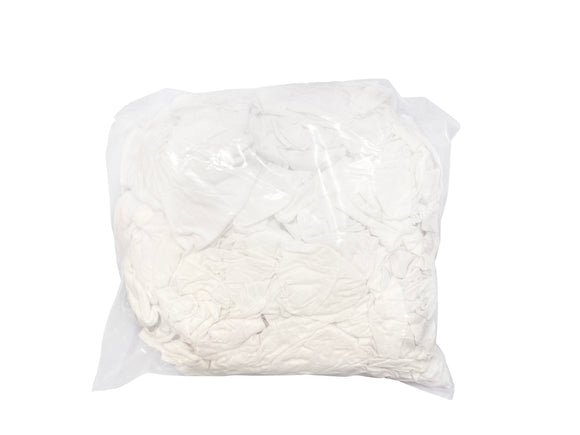 BAGS OF (SAFE) RAGS WHITE T SHIRT MATERIAL - 1kg BAG